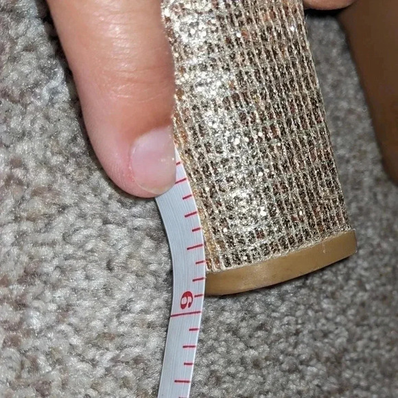 CHINESE LAUNDRY Arcc Glitter Ankle Strap Heel Sandal Gold Sparkle Sz. 10‎ NEW - Picture 6 of 6